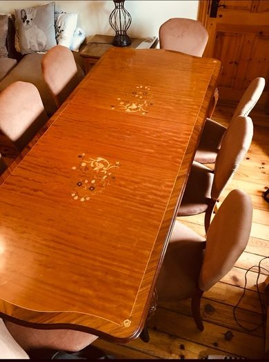 dining table and 8 chairs