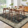 Machine Washable Rugs 180x270 cm Vintage Area Rug Low Pile Anti-Slip Carpet with Print Pattern for Living Room Bedroom Home Office Indoor Black/Beige Image 7