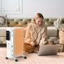 Portable Oil-Filled Electric Radiator Heater, Remote, LED Display, Adjustable Thermostat Image 2