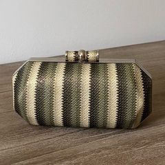 Khaki and stone coloured occasional bag