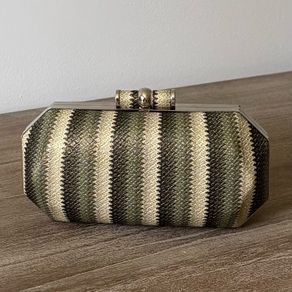 Khaki and stone coloured occasional bag