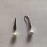 silver pendant and drop earrings with pearl Image 2