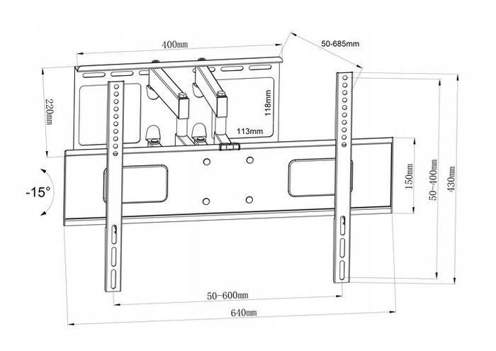 Tv Wall Bracket Tilt Swivel Long Arm 32"- 80"
