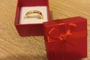 Gold plated wave gem ring
