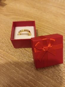 Gold plated wave gem ring