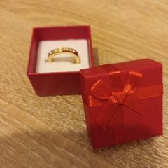 Gold plated wave gem ring