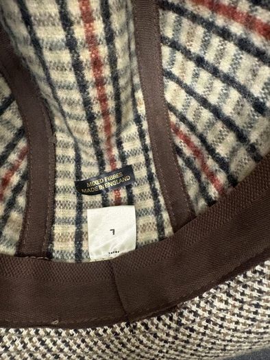 Vintage English Tweed Trilby Hat  Size 7