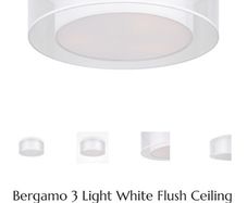 Bergamo 3 light white flush Ceiling light