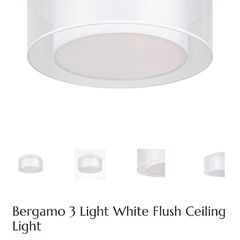 Bergamo 3 light white flush Ceiling light