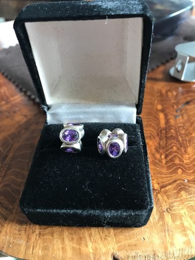 Pandora silver purple ovalites