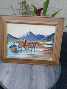 Oil Painting "Gathering Seaweed"