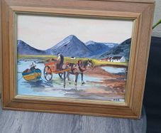 Oil Painting "Gathering Seaweed"