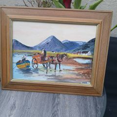Oil Painting "Gathering Seaweed"