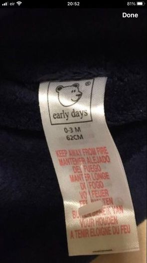 Boys coat 0/3 mths never worn new