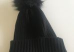 Bershka Black Bobble Knitted Hat - Size M (Like New)