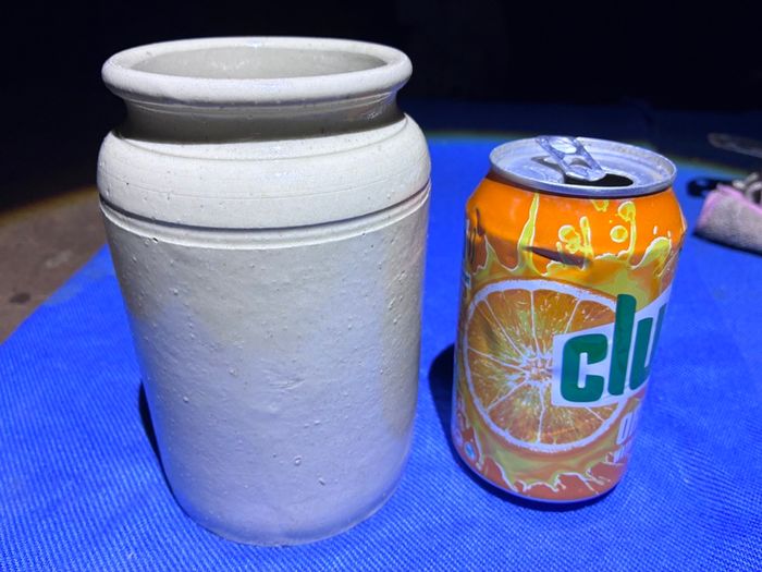 Vintage stoneware glazed marmalade jar