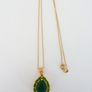 Sterling silver, 14k gold plated, green onyx & diopside pendant & necklace Image 6