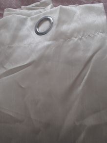 2 pairs of cream ring top curtains .4 in total .Faux silk .Size 90 x 90 "