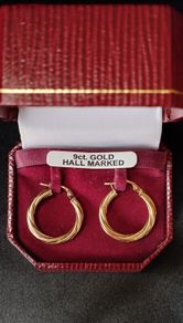 9ct gold hoop earrings