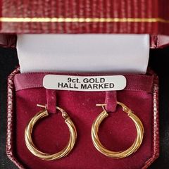 9ct gold hoop earrings