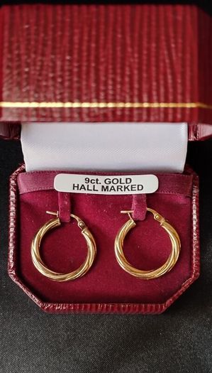 9ct gold hoop earrings