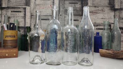 424 - Set of 4 Vintage Tall Collectible Decorative Alcohol Bottles