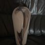 Large Abstract pink&white glass vase Image 5