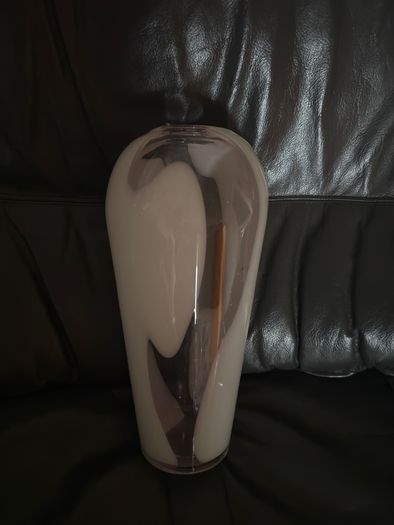Large Abstract pink&white glass vase