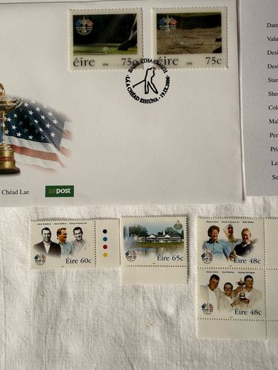 Ryder cup 2006 First Day cover lenticular stamp collection- mint condition