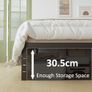 Small Double Bed Frame 4ft with Curved Headboard, 3/4 Bed Metal with Steel Slats, 36 cm High Image 4