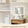 LED Bathroom Mirror with Lights, 450  600 MM Light up Backlit Mirror Bathroom Anti Fog Illuminated Mirrors Dimmable Switch with 3 Colors,Horizontal/Vertical Image 5