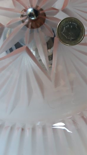 Art Deco Peach frosted Cake Plate