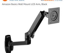 Wall mounted single monitor arm