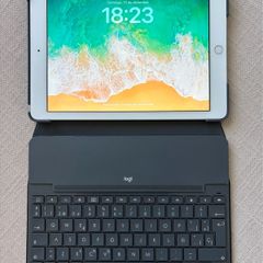 Apple iPad 6th Gen (32GB) + Logitech Keyboard Case - Excellent/Like New Condition