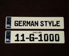 German Style Font On Irl Number Plate