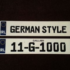 German Style Font On Irl Number Plate
