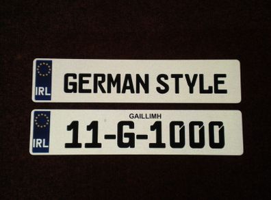German Style Font On Irl Number Plate