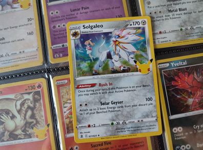 Solgaleo ! Holo Rare ! 25th Anniversary ! from Celebrations Set ! 2021 ! Pokemon Card !