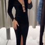 New Zara season edition black velvet midi dress Image 2