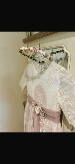 Marian Gale vintage style communion dress with custom made headband