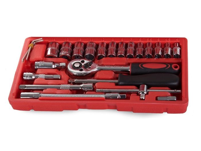 New 46 Pcs DIY Tool Set Screwdrivers Torx Hex Key Socket Wrench Bar Case #1440