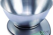 Electronic Kitchen Scale Stainless Steel Baking Scale - Large Display Wet and Dry Food Weighing Scale with Stainless Steel Mixing Bowl - Easy Switch Between Imperial and Metric - Max 5 KGS (FREE POSTAGE)