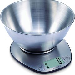 Electronic Kitchen Scale Stainless Steel Baking Scale - Large Display Wet and Dry Food Weighing Scale with Stainless Steel Mixing Bowl - Easy Switch Between Imperial and Metric - Max 5 KGS (FREE POSTAGE)