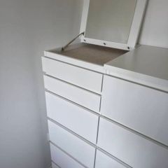 Ikea Malm Chest of 6 drawers. White / mirror glass 40x123cm