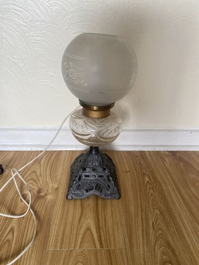 A converted Victorian oil lamp