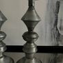 New 2 matching distressed metal candle holders with 2 new candles from Folkster Image 2