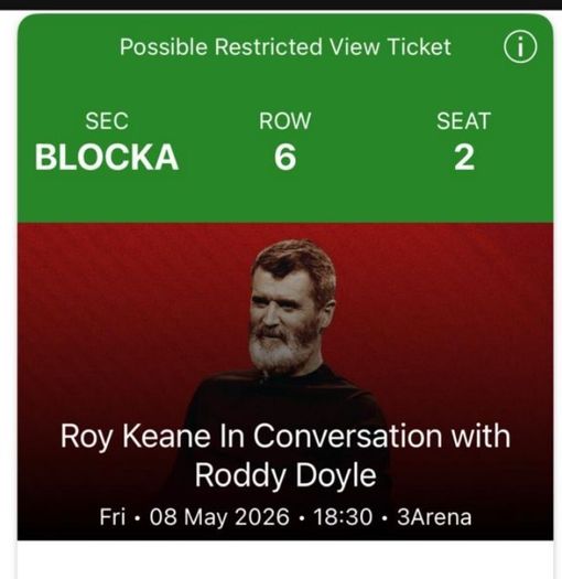 Roy Keane tickets