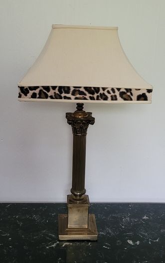 Mid-century coloumn brass lamp