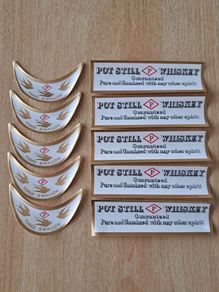 Vintage neck and footer John Power & Son whiskey bottle vintage labels No2