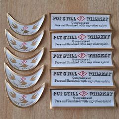 Vintage neck and footer John Power & Son whiskey bottle vintage labels No2